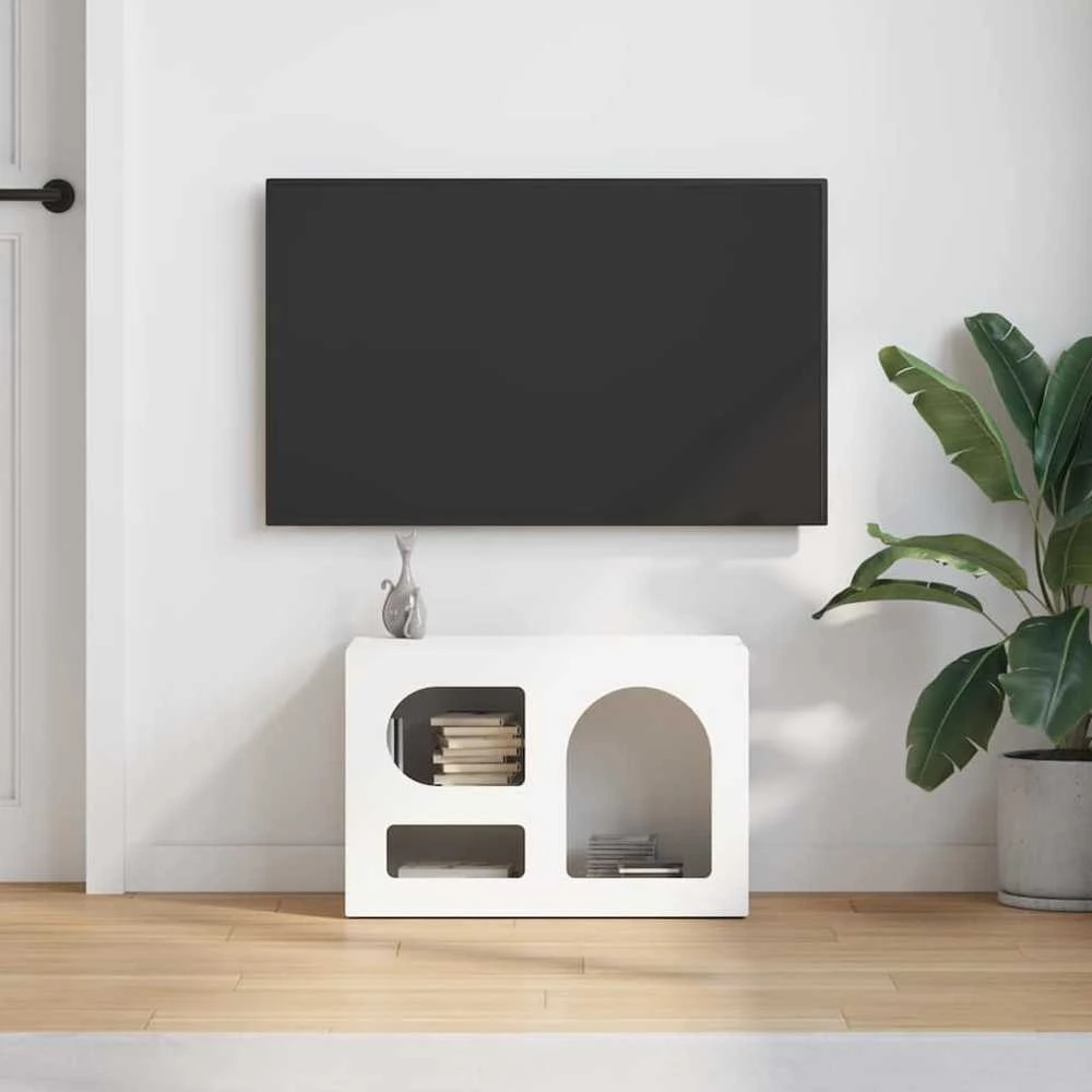 TV staliukas Televizoriaus spintelė ELST 60 x 35 x 40 cm Balta