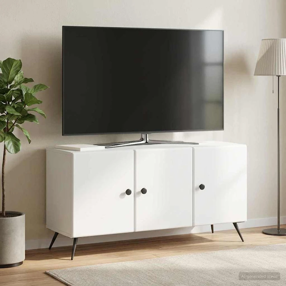TV staliukas Televizoriaus spintelė Balta 99 x 34,5 x 50 cm Apdirbta mediena