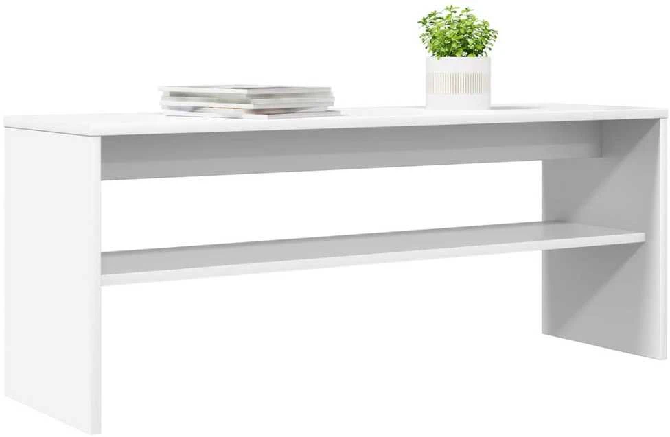 TV staliukas Televizoriaus spintelė 100 x 30 x 40 cm Balta Apdirbta mediena