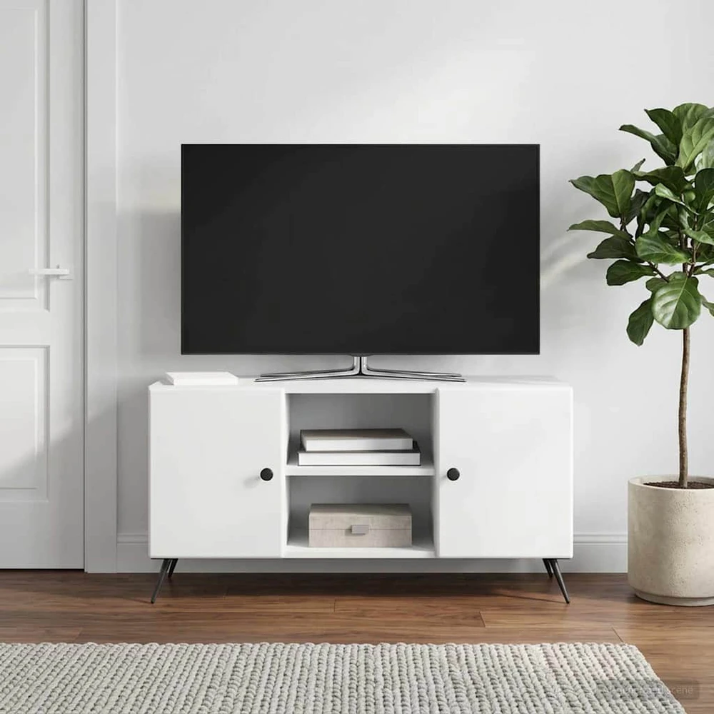 TV staliukas Televizoriaus spintelė Balta 102 x 34,5 x 50 cm
