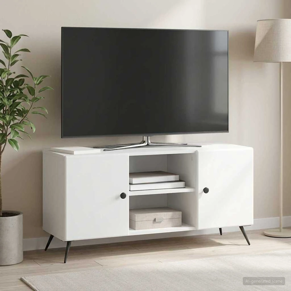 TV staliukas Televizoriaus spintelė Balta 102 x 34,5 x 50 cm