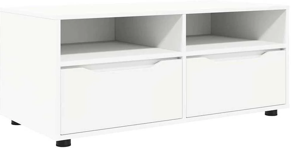 TV staliukas Televizoriaus spintelė 100 x 48 x 43 cm Balta Apdirbta mediena