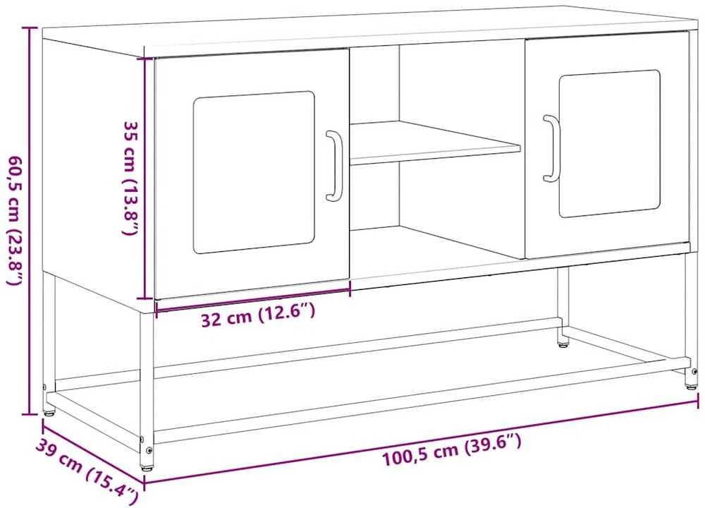 TV staliukas Televizoriaus spintelė, balta, 100,5x39x60,5cm, plienas