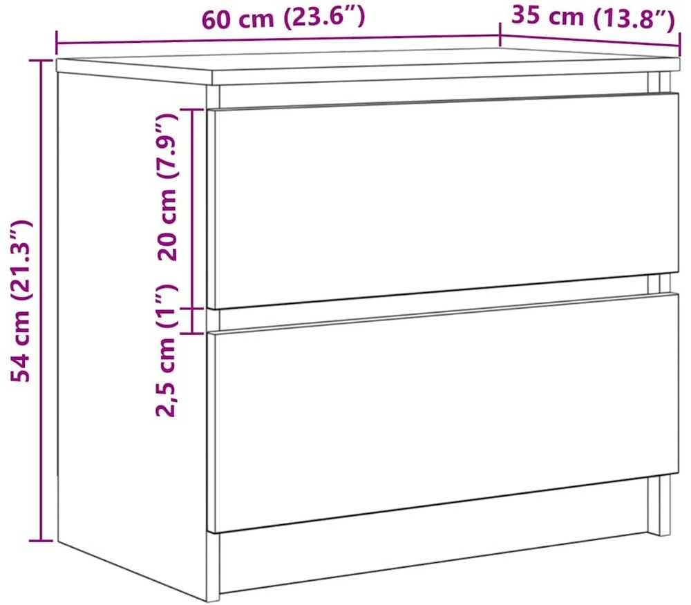 TV staliukas Televizoriaus spintelė, balta, 60x35x54 cm, apdirbta mediena