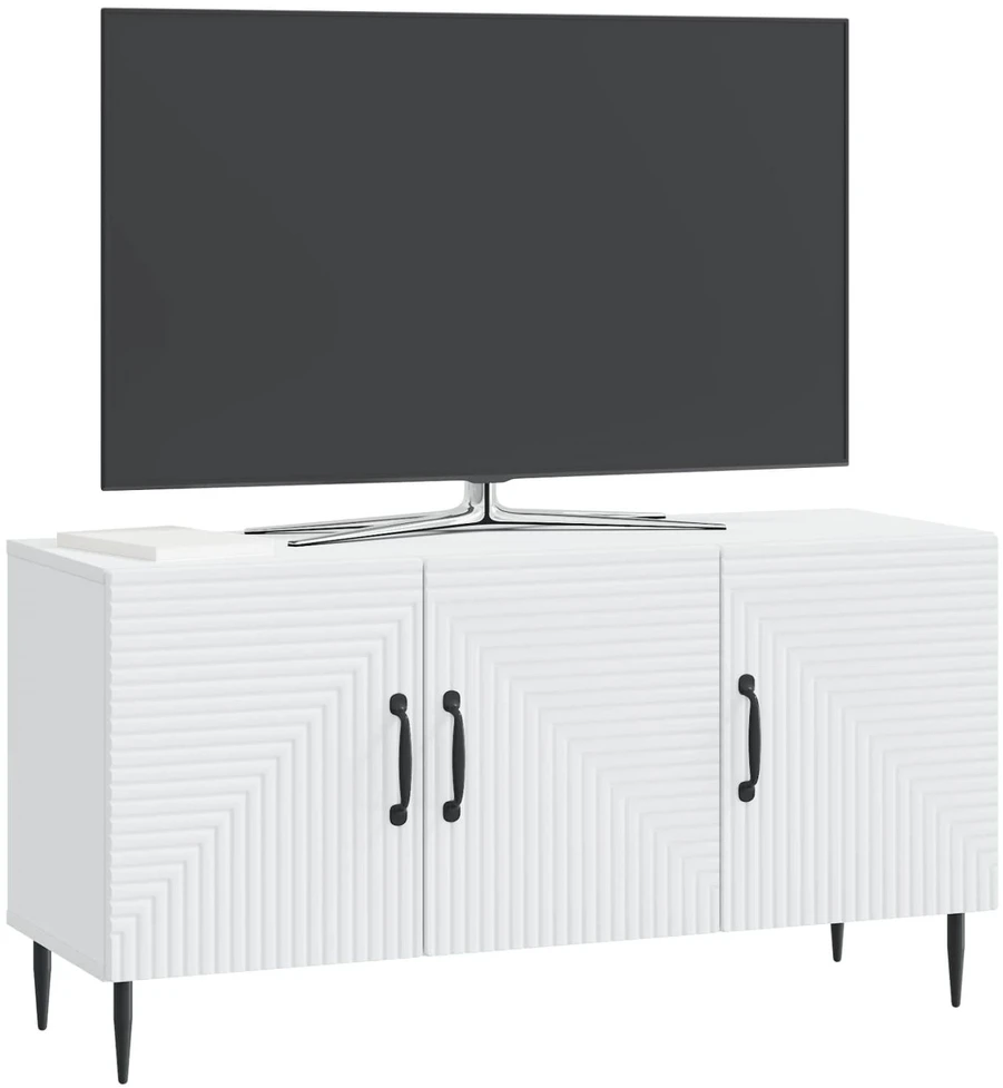 TV staliukas Televizoriaus spintelė Balta 99 x 34,5 x 50 cm Apdirbta mediena