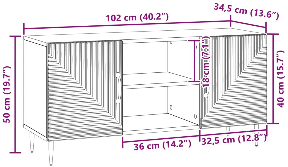 TV staliukas Televizoriaus spintelė Balta 102 x 34,5 x 50 cm