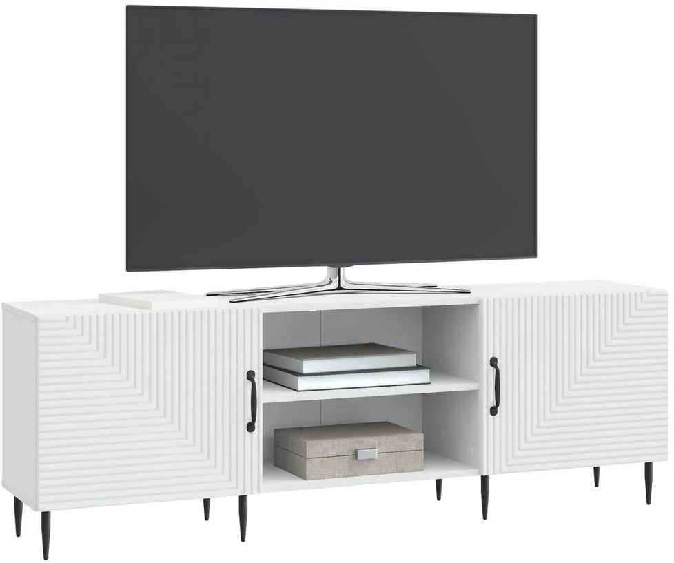 TV staliukas Televizoriaus spintelė 150 x 31 x 50 cm Balta Apdirbta mediena