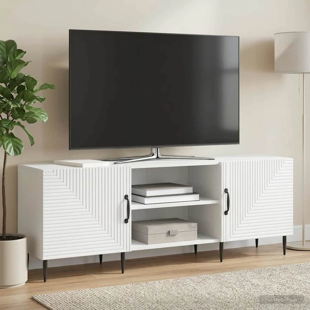 TV staliukas Televizoriaus spintelė 150 x 31 x 50 cm Balta Apdirbta mediena
