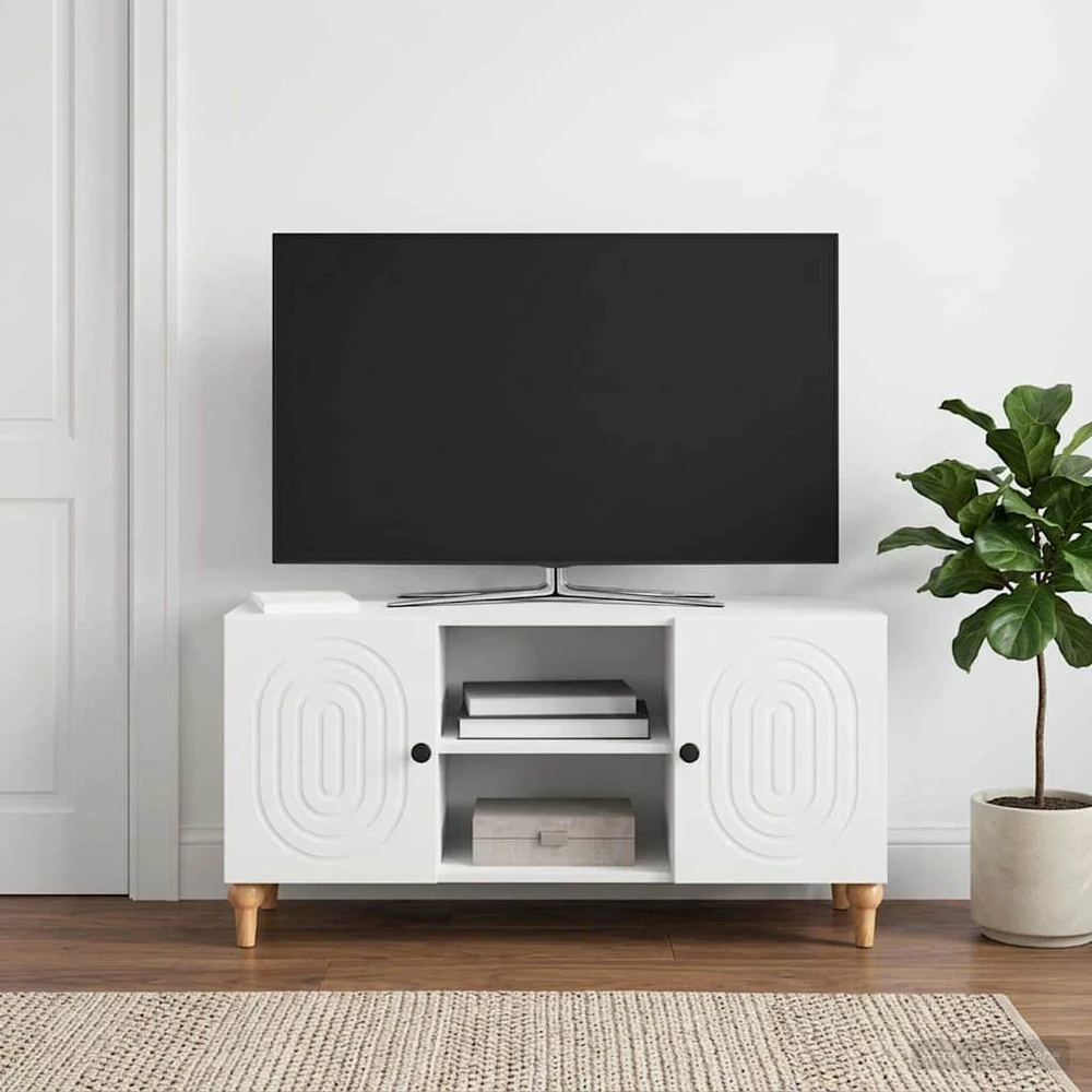 TV staliukas Televizoriaus spintelė Balta 102 x 34,5 x 50 cm