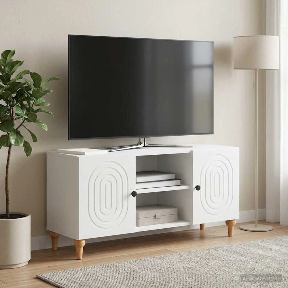 TV staliukas Televizoriaus spintelė Balta 102 x 34,5 x 50 cm