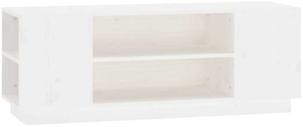 TV staliukas Televizoriaus spintelė, balta, 110x35x40,5cm, pušies masyvas