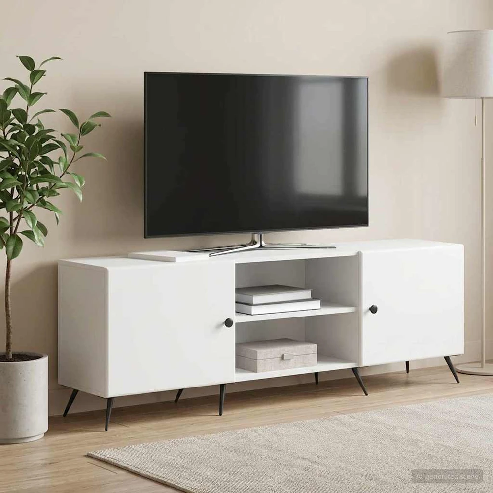 TV staliukas Televizoriaus spintelė 150 x 31 x 50 cm Balta Apdirbta mediena