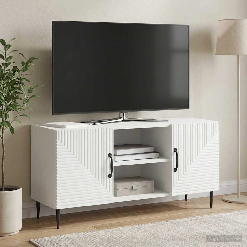 TV staliukas Televizoriaus spintelė Balta 102 x 34,5 x 50 cm