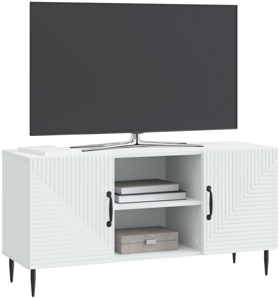 TV staliukas Televizoriaus spintelė Balta 102 x 34,5 x 50 cm
