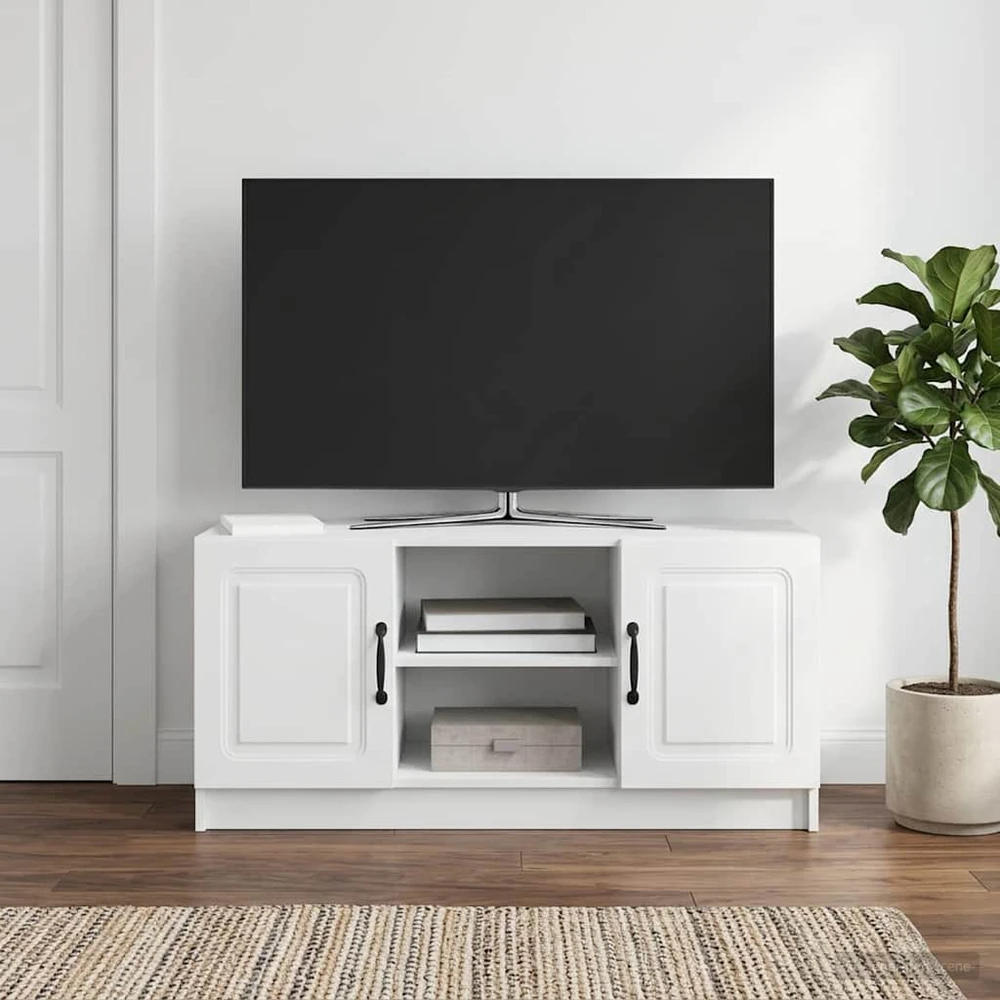 TV staliukas Televizoriaus spintelė Balta 102 x 34,5 x 47 cm