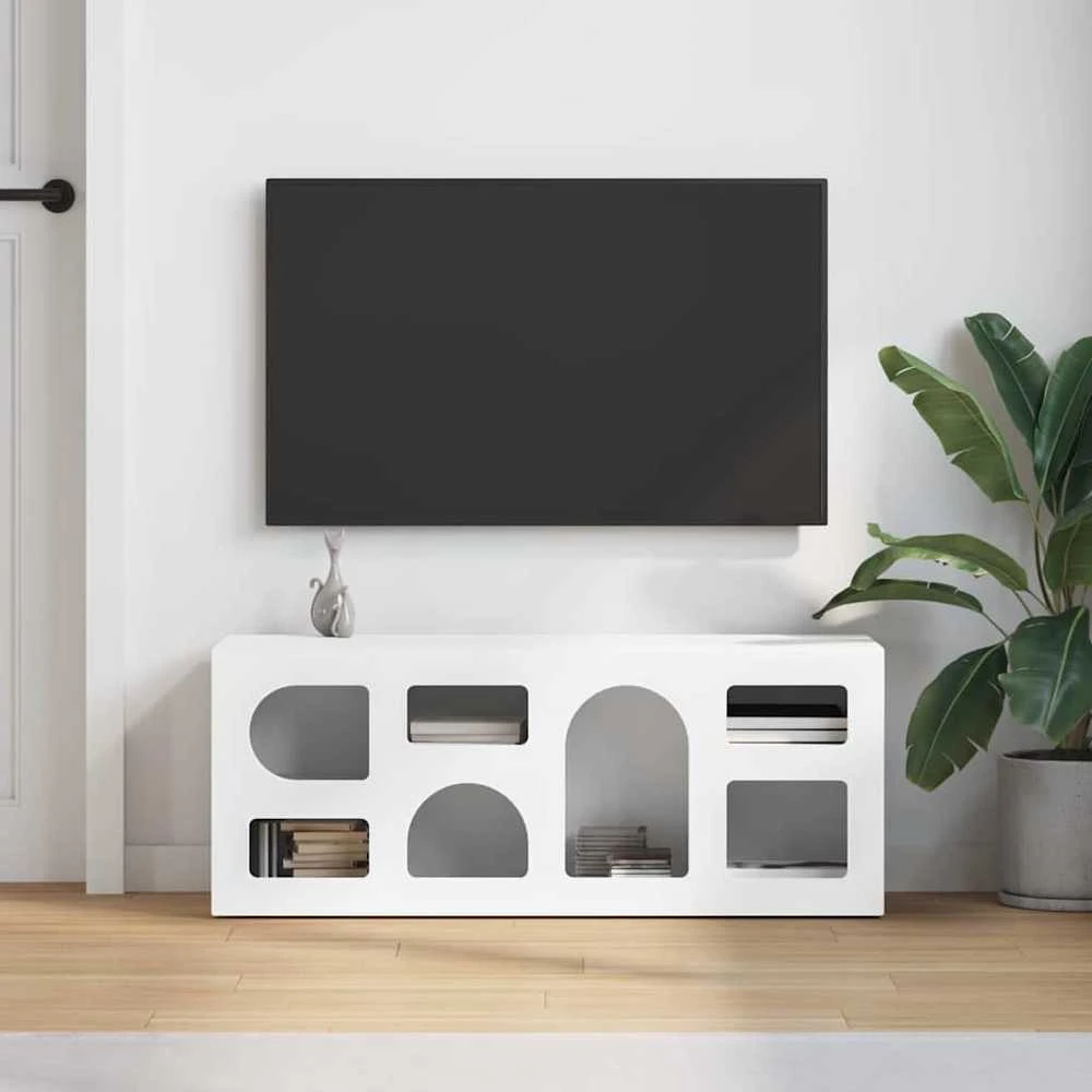 TV staliukas Televizoriaus spintelė ELST 100 x 35 x 40 cm Balta