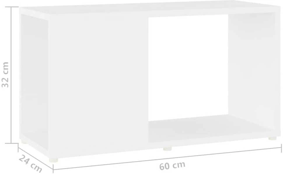 Televizoriaus spintelė, baltos spalvos, 60x24x32cm, MDP