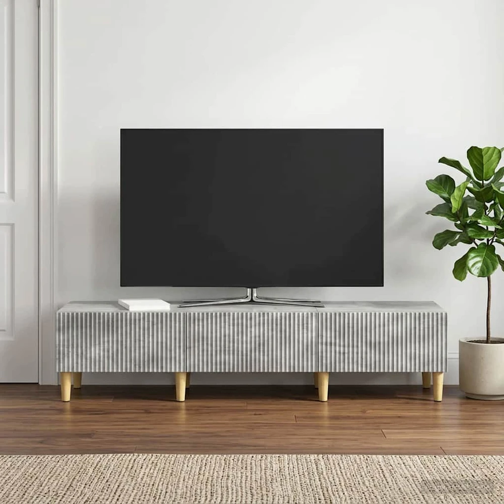 TV staliukas Televizoriaus spintelė Betono pilka 147 x 34,5 x 30 cm