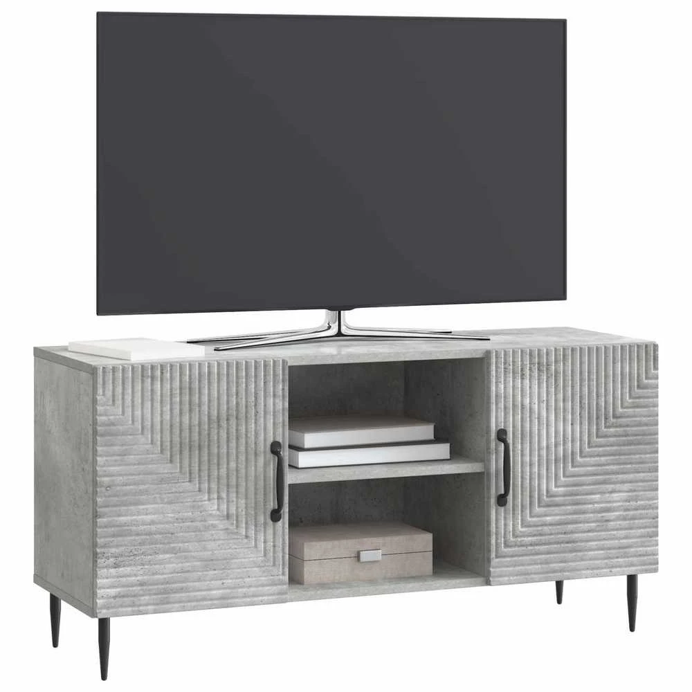 TV staliukas Televizoriaus spintelė Betono pilka 102 x 34,5 x 50 cm