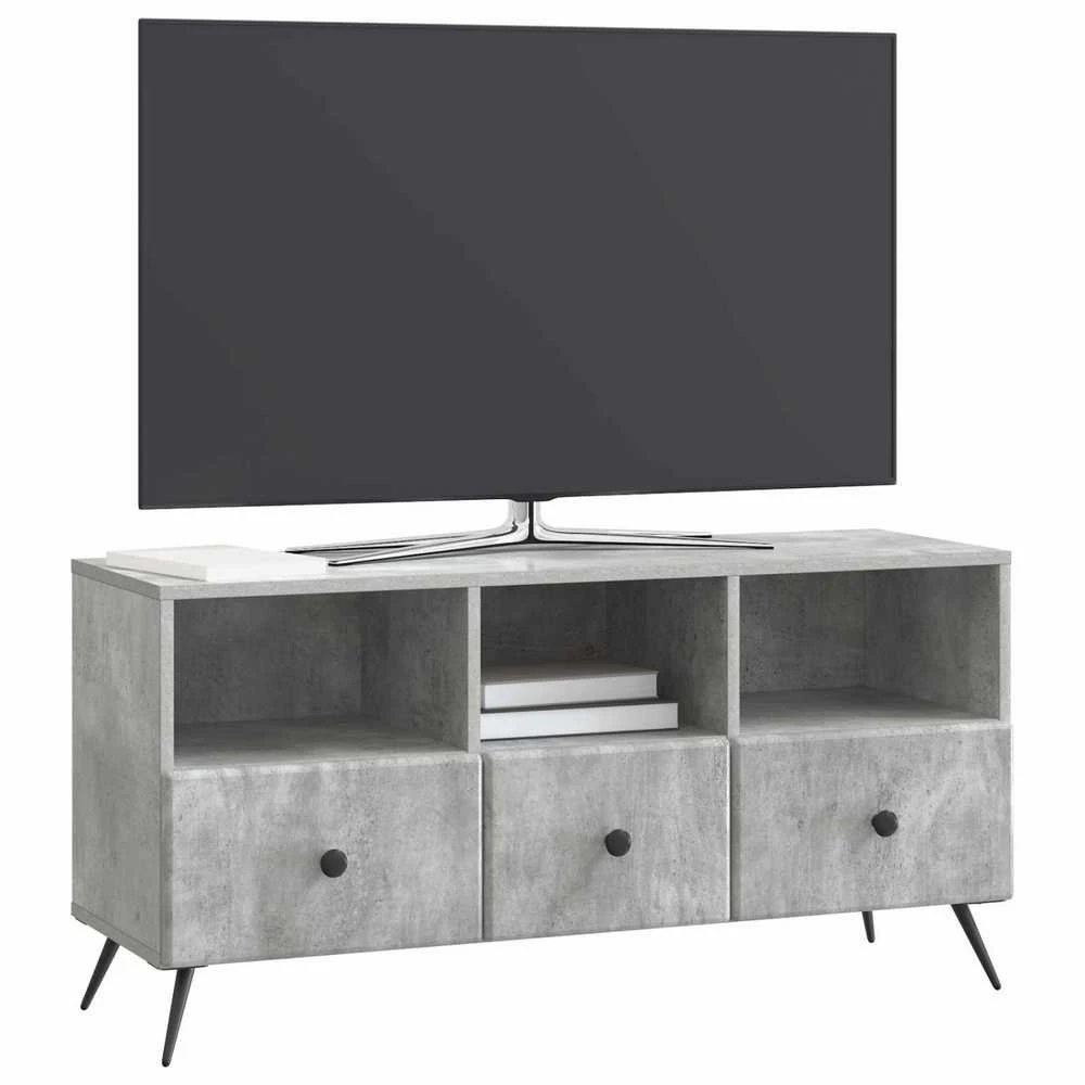 TV staliukas Televizoriaus spintelė Betono pilka 102 x 34,5 x 50 cm