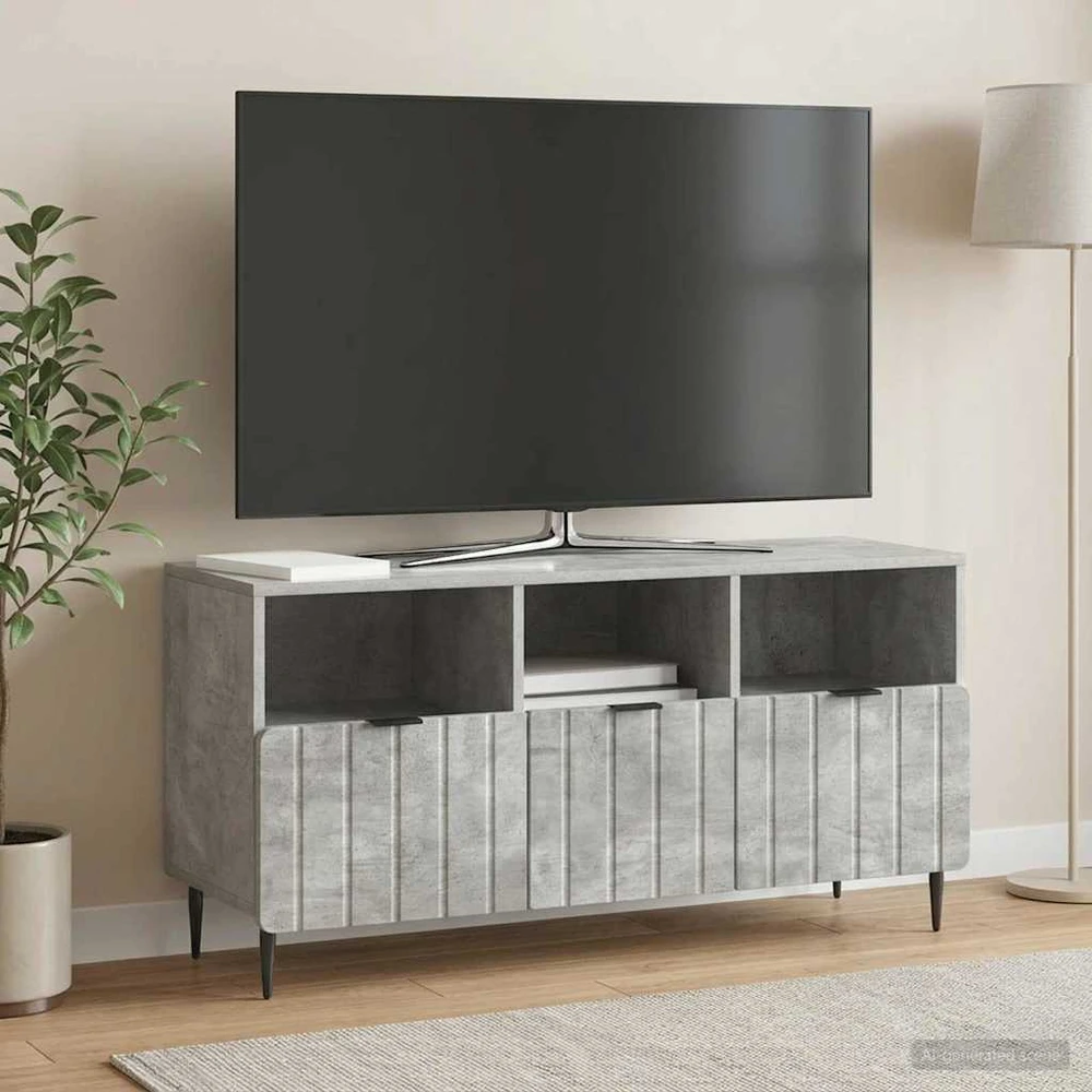 TV staliukas Televizoriaus spintelė Betono pilka 102 x 34,5 x 50 cm