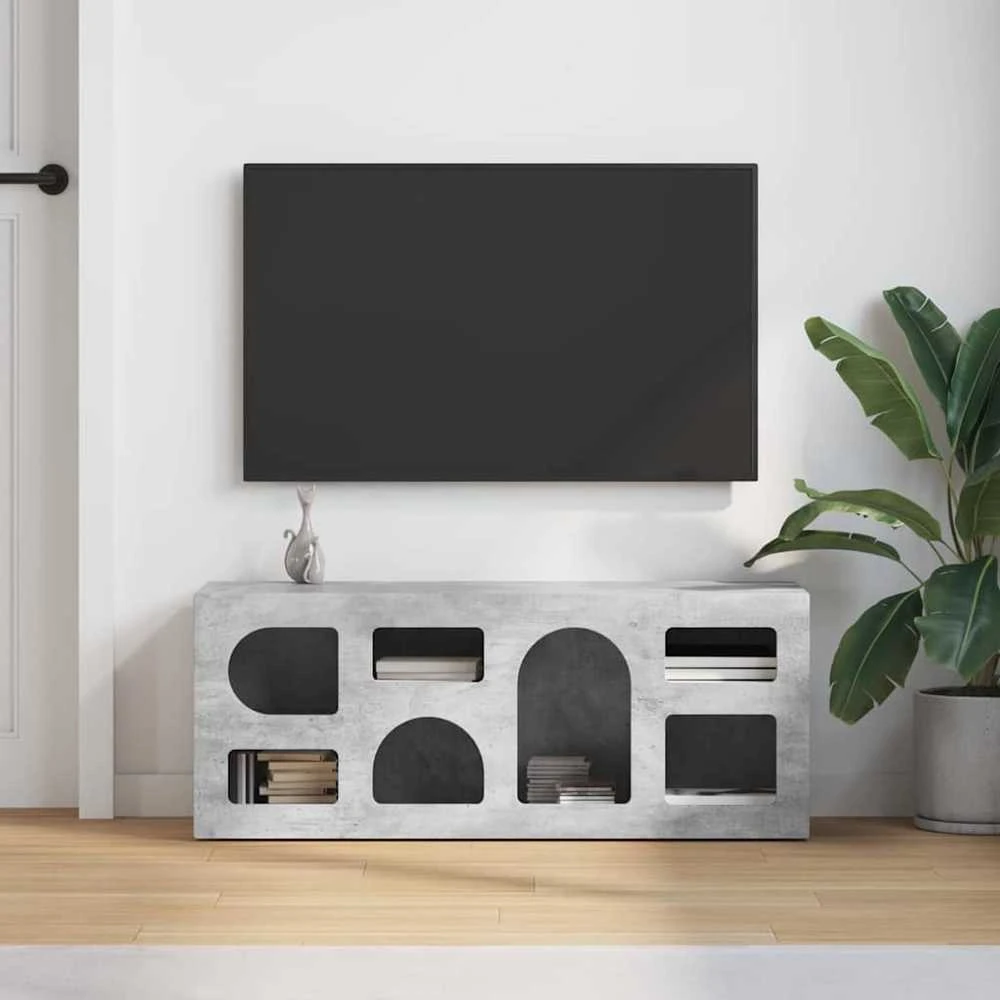 TV staliukas Televizoriaus spintelė ELST 100 x 35 x 40 cm Betono pilka
