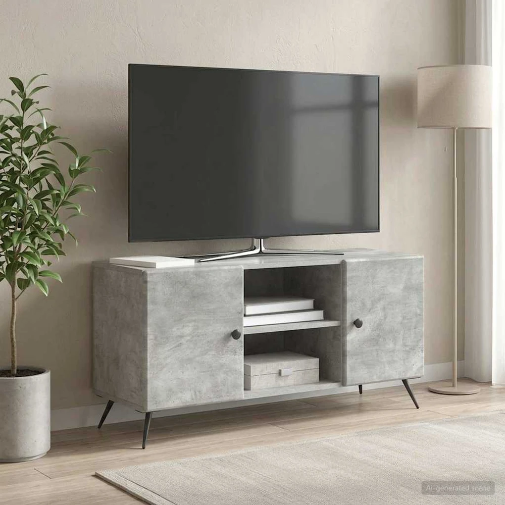 TV staliukas Televizoriaus spintelė 102 x 34,5 x 50 cm Betono pilka