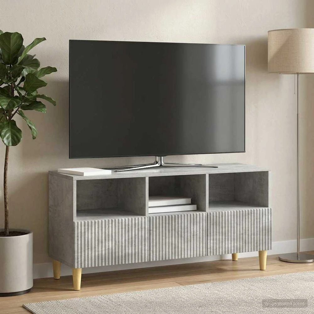 TV staliukas Televizoriaus spintelė 102 x 34,5 x 50 cm Betono pilka