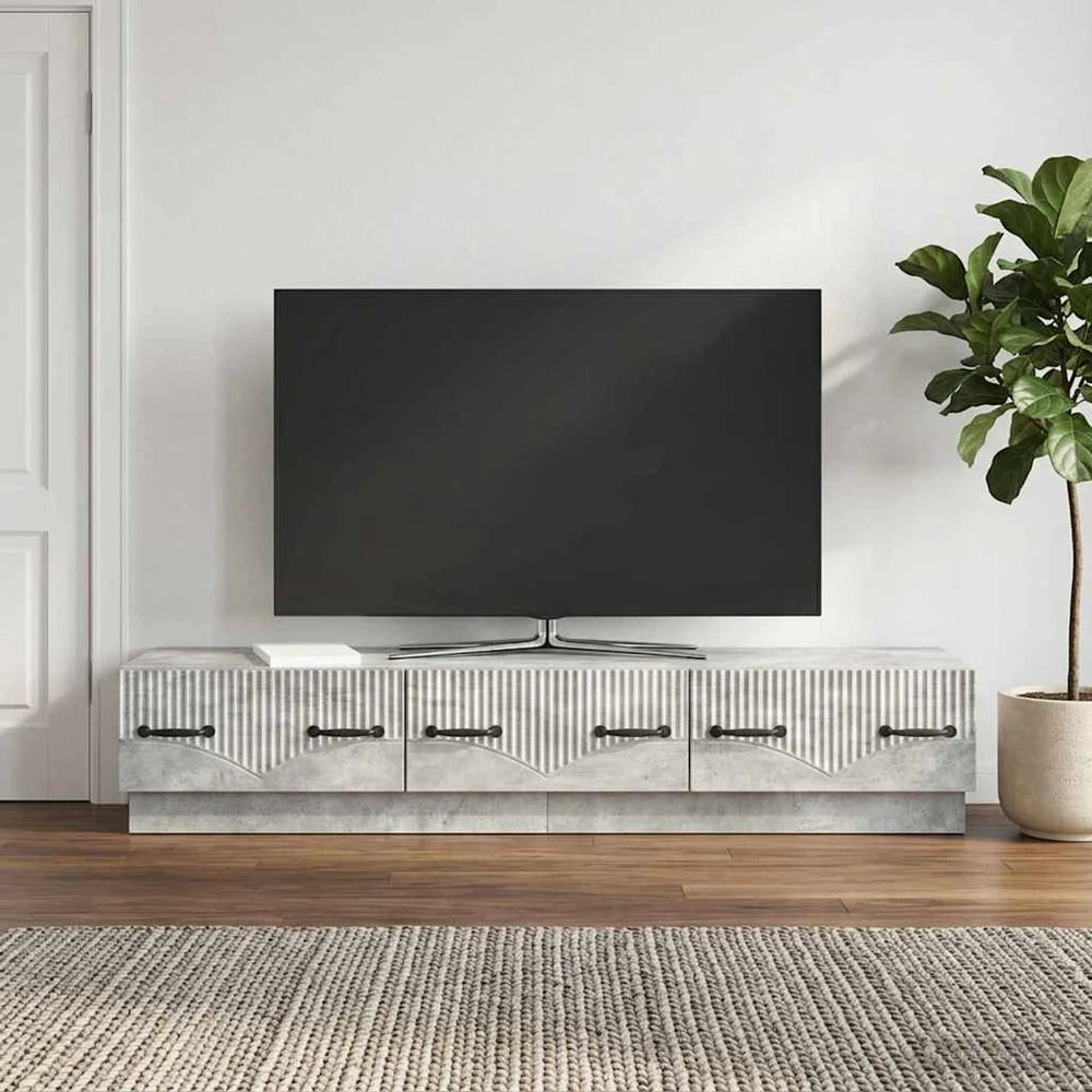 TV staliukas Televizoriaus spintelė Betono pilka 147 x 34,5 x 27 cm