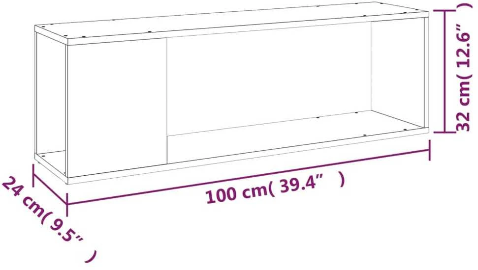 TV staliukas Televizoriaus spintelė, betono, 100x24x32cm, apdirbta mediena