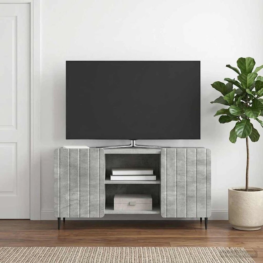 TV staliukas Televizoriaus spintelė 102 x 34,5 x 52 cm Betono pilka