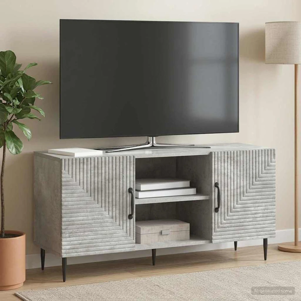 TV staliukas Televizoriaus spintelė Betono pilka 102 x 34,5 x 50 cm