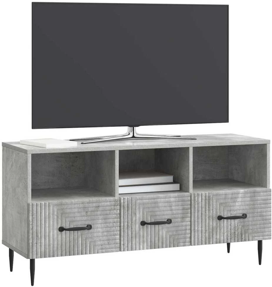 TV staliukas Televizoriaus spintelė Betono pilka 102 x 34,5 x 50 cm