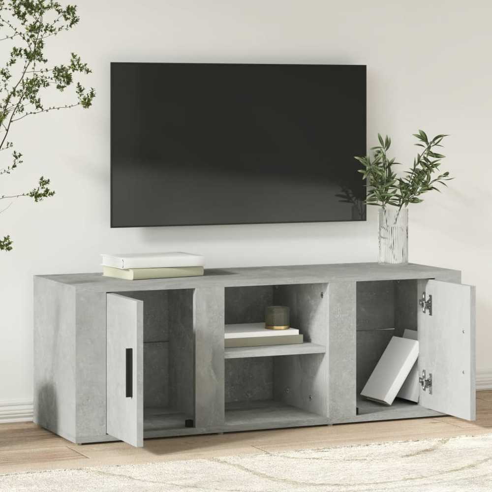 TV staliukas Televizoriaus spintelė, betono pilka, 100x31,5x35cm, mediena