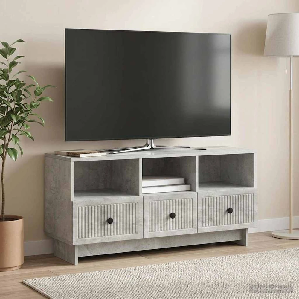 TV staliukas Televizoriaus spintelė Betono pilka 102 x 34,5 x 50 cm