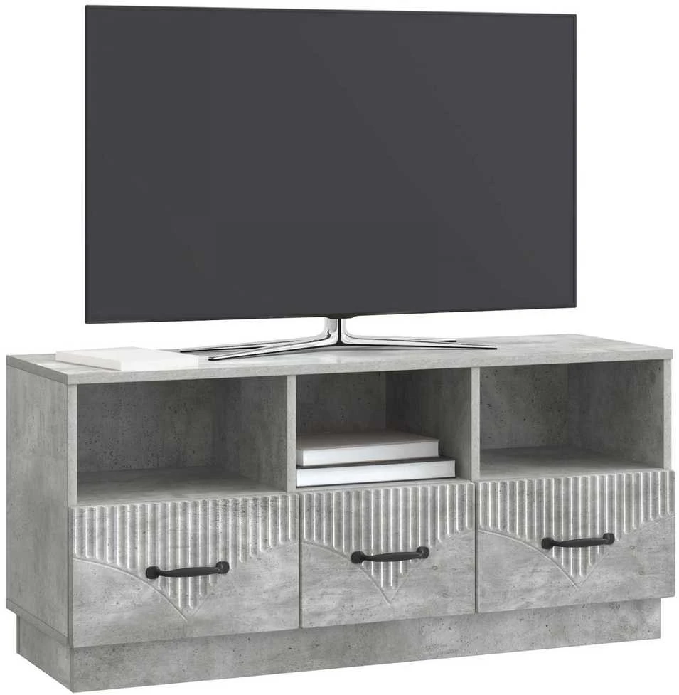 TV staliukas Televizoriaus spintelė Betono pilka 102 x 34,5 x 47 cm