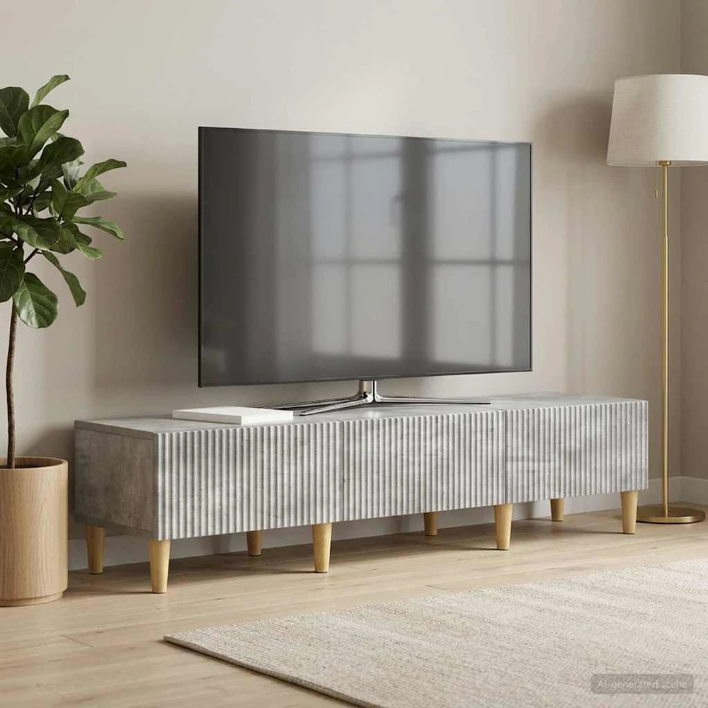 TV staliukas Televizoriaus spintelė Betono pilka 147 x 34,5 x 30 cm