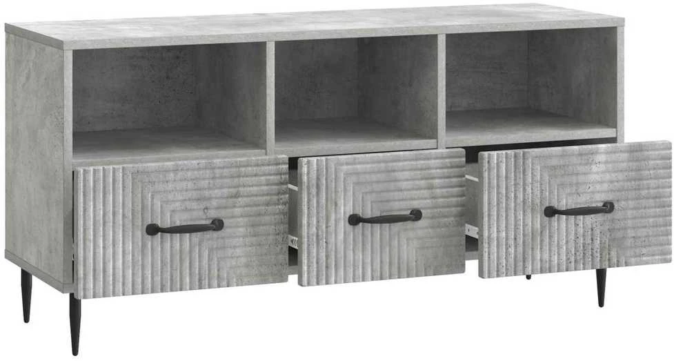 TV staliukas Televizoriaus spintelė Betono pilka 102 x 34,5 x 50 cm