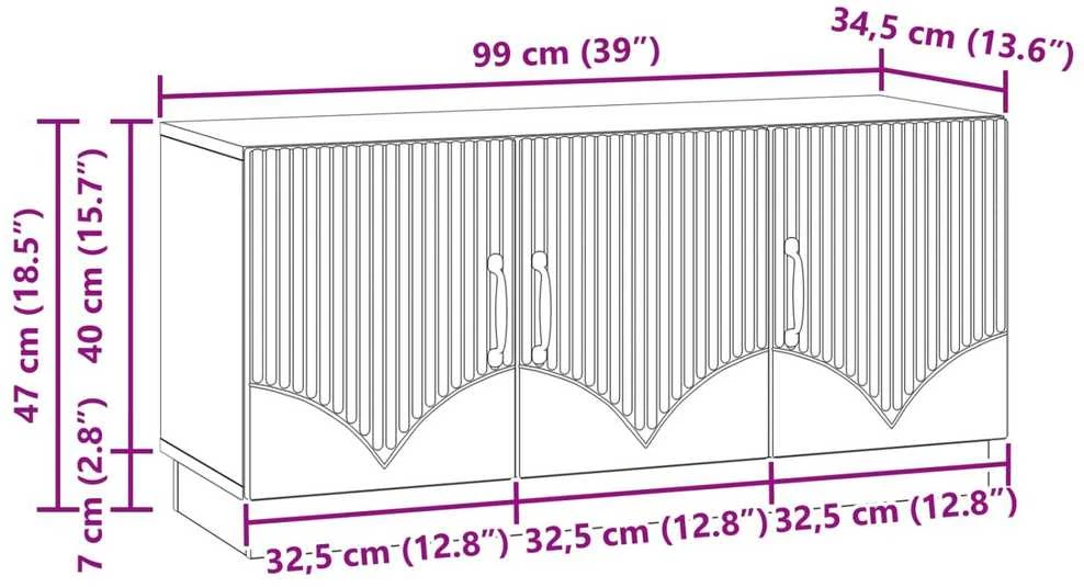 TV staliukas Televizoriaus spintelė Betono pilka 99 x 34,5 x 47 cm