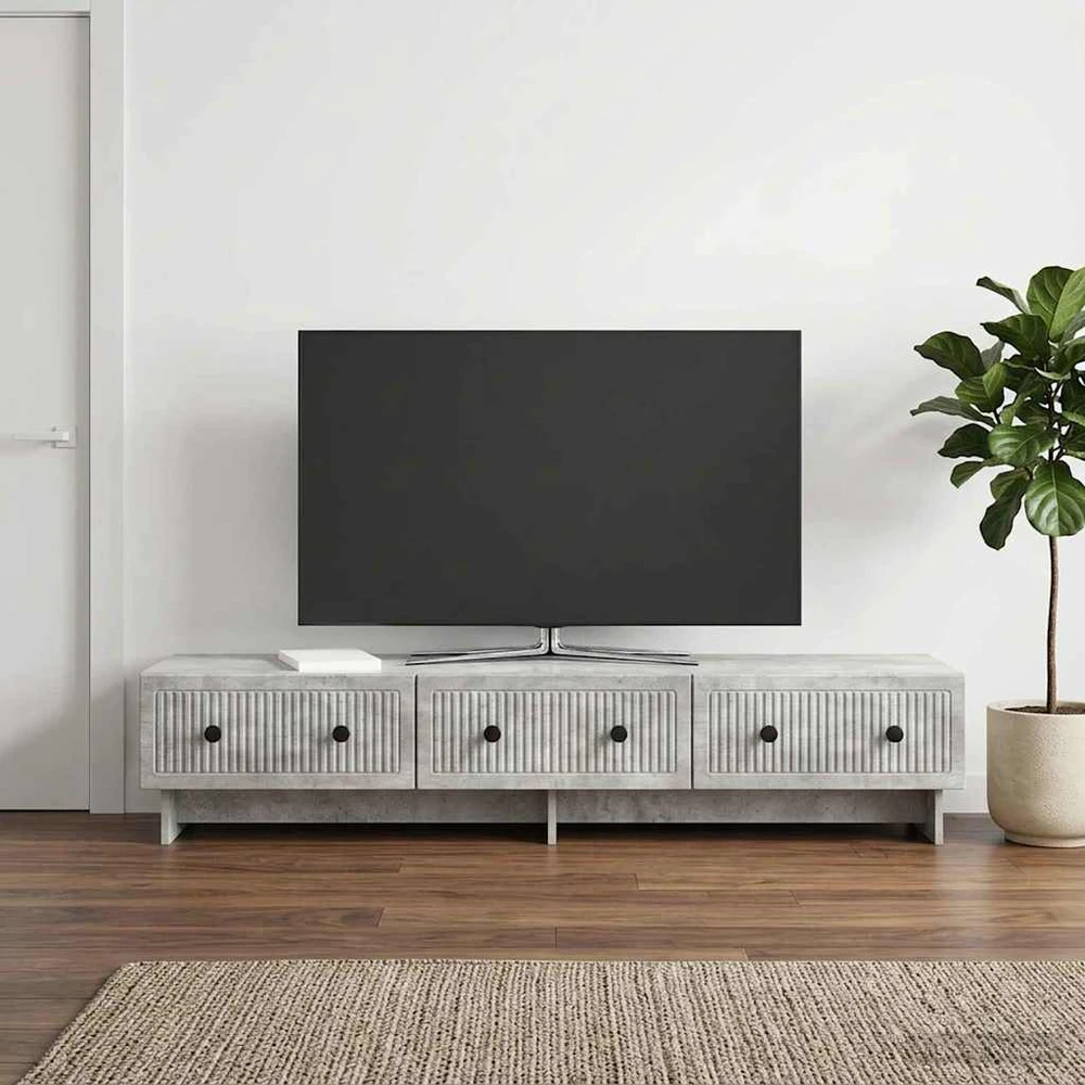 TV staliukas Televizoriaus spintelė 147 x 34,5 x 30 cm Betono pilka
