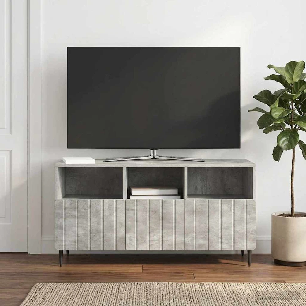 TV staliukas Televizoriaus spintelė Betono pilka 102 x 34,5 x 50 cm