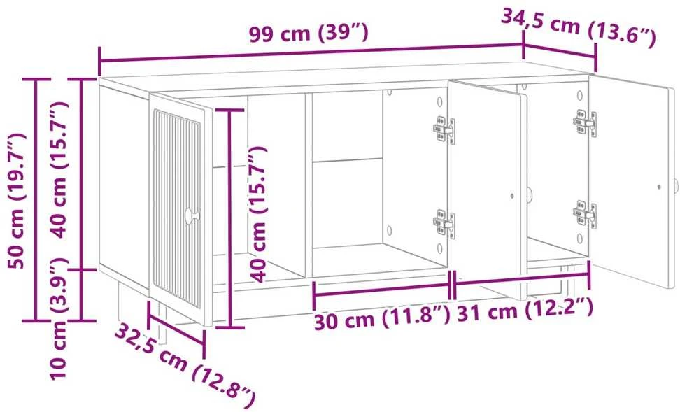 TV staliukas Televizoriaus spintelė 99 x 34,5 x 50 cm Betono pilka