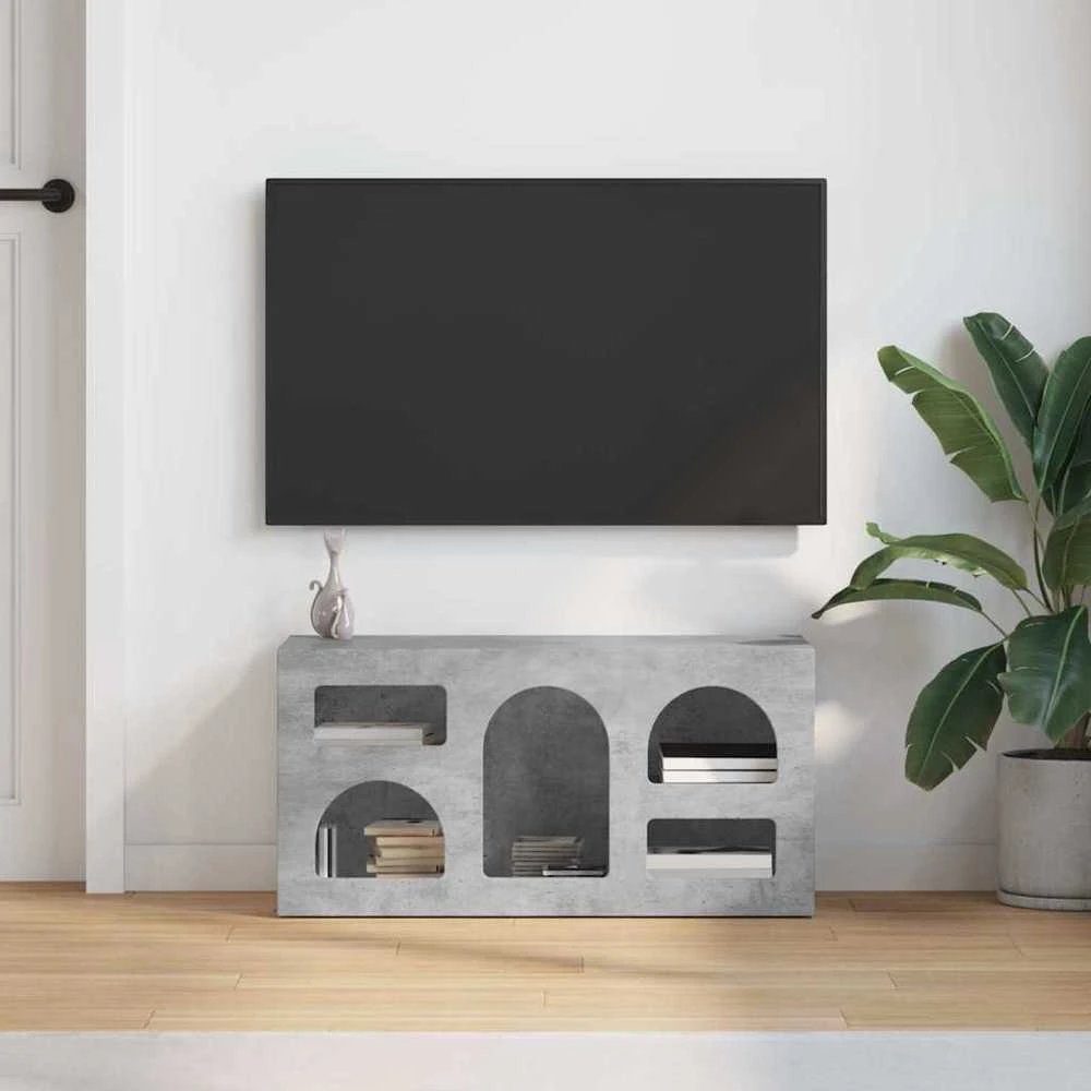 TV staliukas Televizoriaus spintelė ELST 80 x 35 x 40 cm Betono pilka