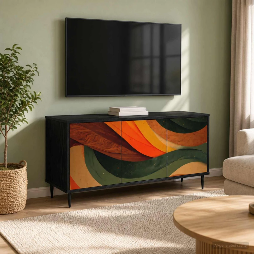 TV staliukas Televizoriaus spintelė BONN 102 x 33 x 51 cm Juodojo ąžuolo