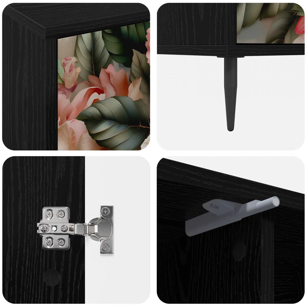 TV staliukas Televizoriaus spintelė BORNE 102 x 33 x 51 cm Juodojo ąžuolo