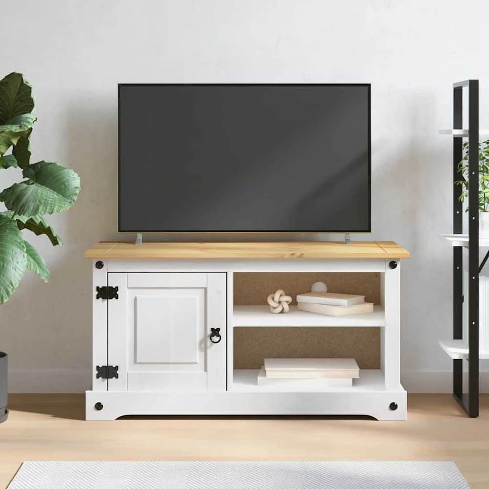TV staliukas Televizoriaus spintelė CORONA 100 x 40 x 52 cm Balta