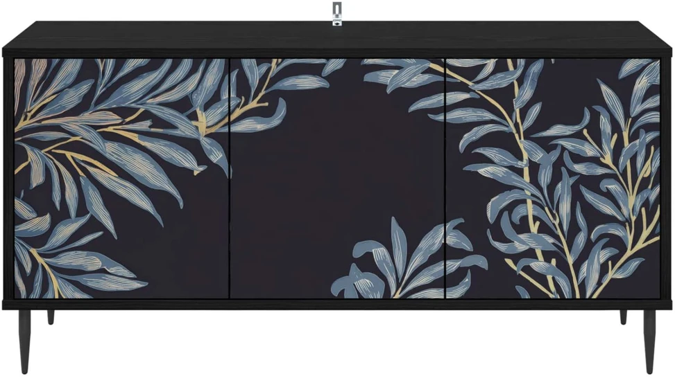 TV staliukas Televizoriaus spintelė DOKKUM 102 x 33 x 51 cm Juodojo ąžuolo