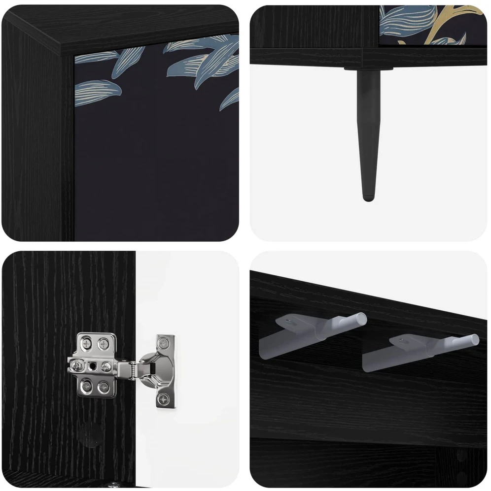 TV staliukas Televizoriaus spintelė DOKKUM 102 x 33 x 51 cm Juodojo ąžuolo
