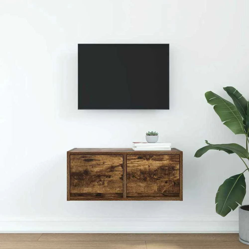 TV staliukas Televizoriaus spintelė, dūminio ąžuolo, 60x31x25,5 cm, mediena