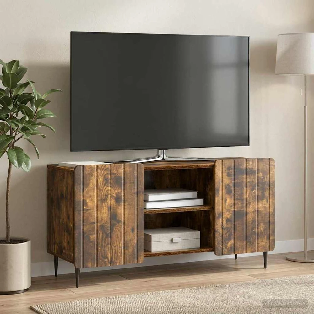 TV staliukas Televizoriaus spintelė 102 x 34,5 x 52 cm Dūminio ąžuolo